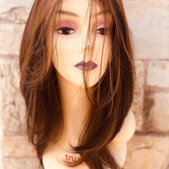 Fulllace Copper Ginger Brown Wig - Picture 6 of 16